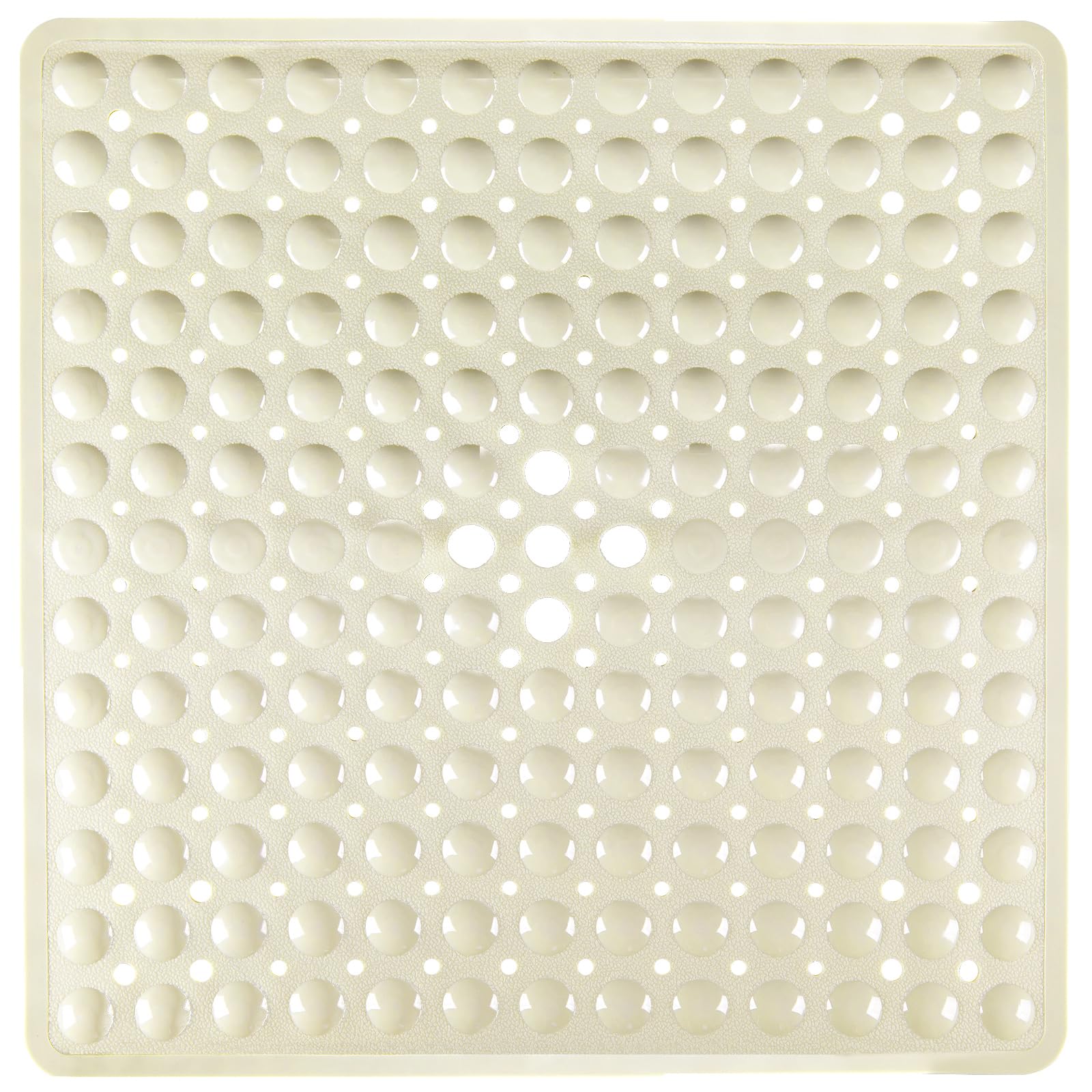 Naoloture Beige Square Shower Bathtub Mat Non Slip 21x21 Inch, Soft Bath Mat for Inside Shower Tub, Shower Stall Mats for Bathro